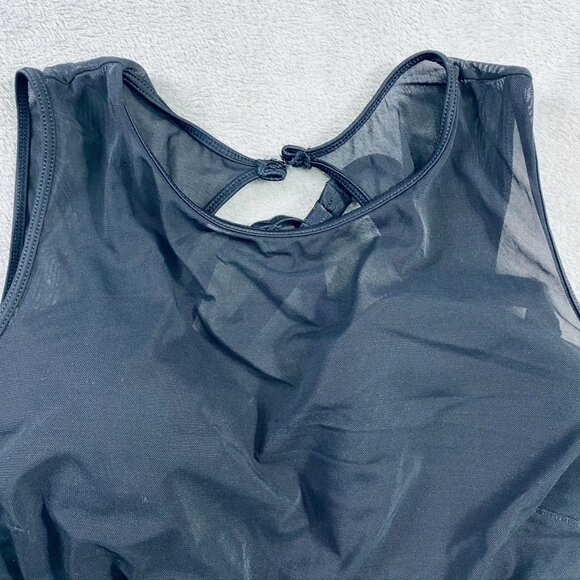 Torrid Underwire Long Mesh‎ Overlay Swim Dress With Brief 1 D/DD Deep Black - Picture 7 of 15